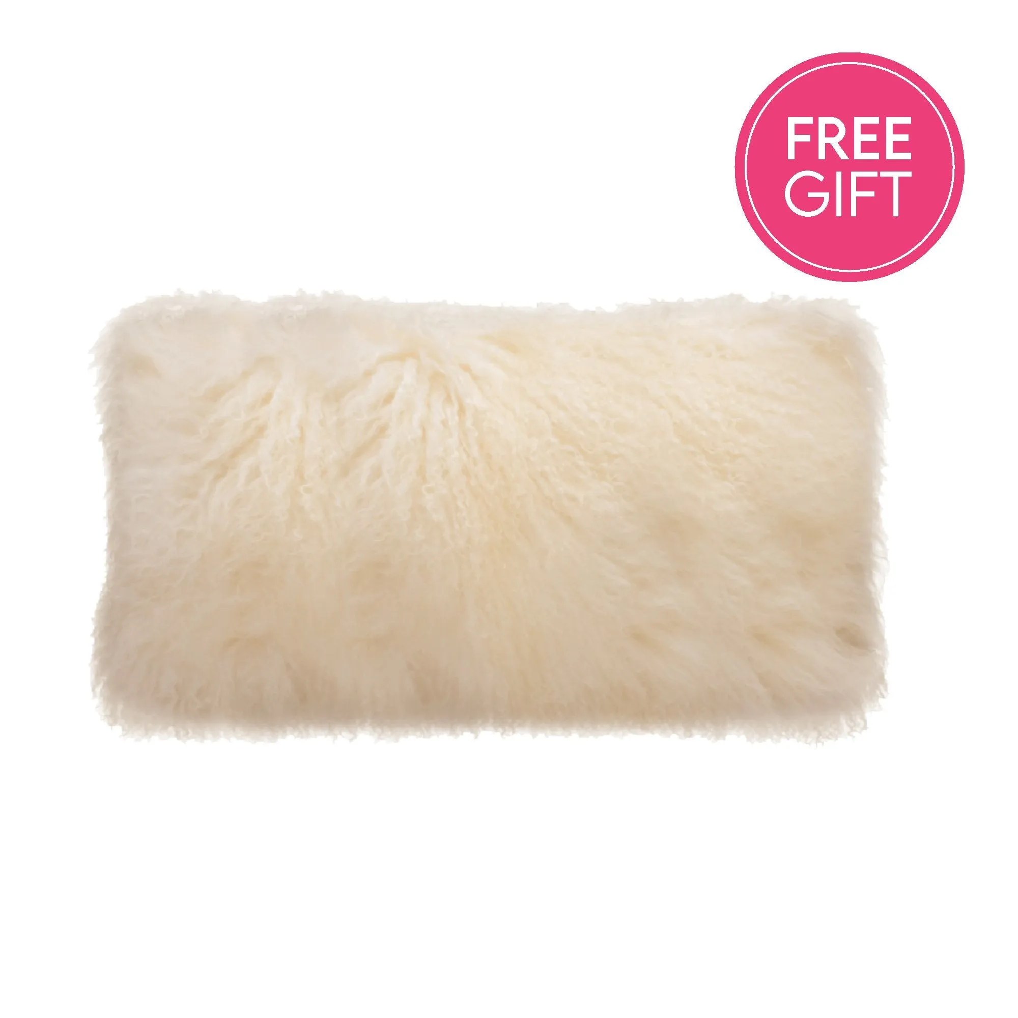 Tibetan Fur Lumbar Cushion - Natural