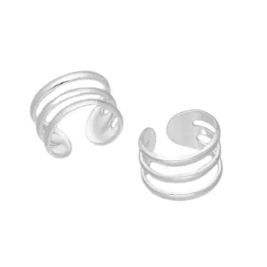 Triple Band Sterling Silver Ear Cuffs