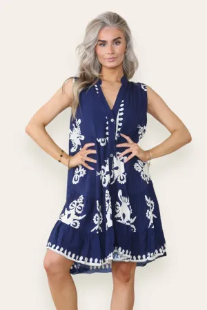 Umi Printed Sleeveless Smock Dress