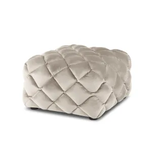 Velvet pouffe FLANDRIN beige