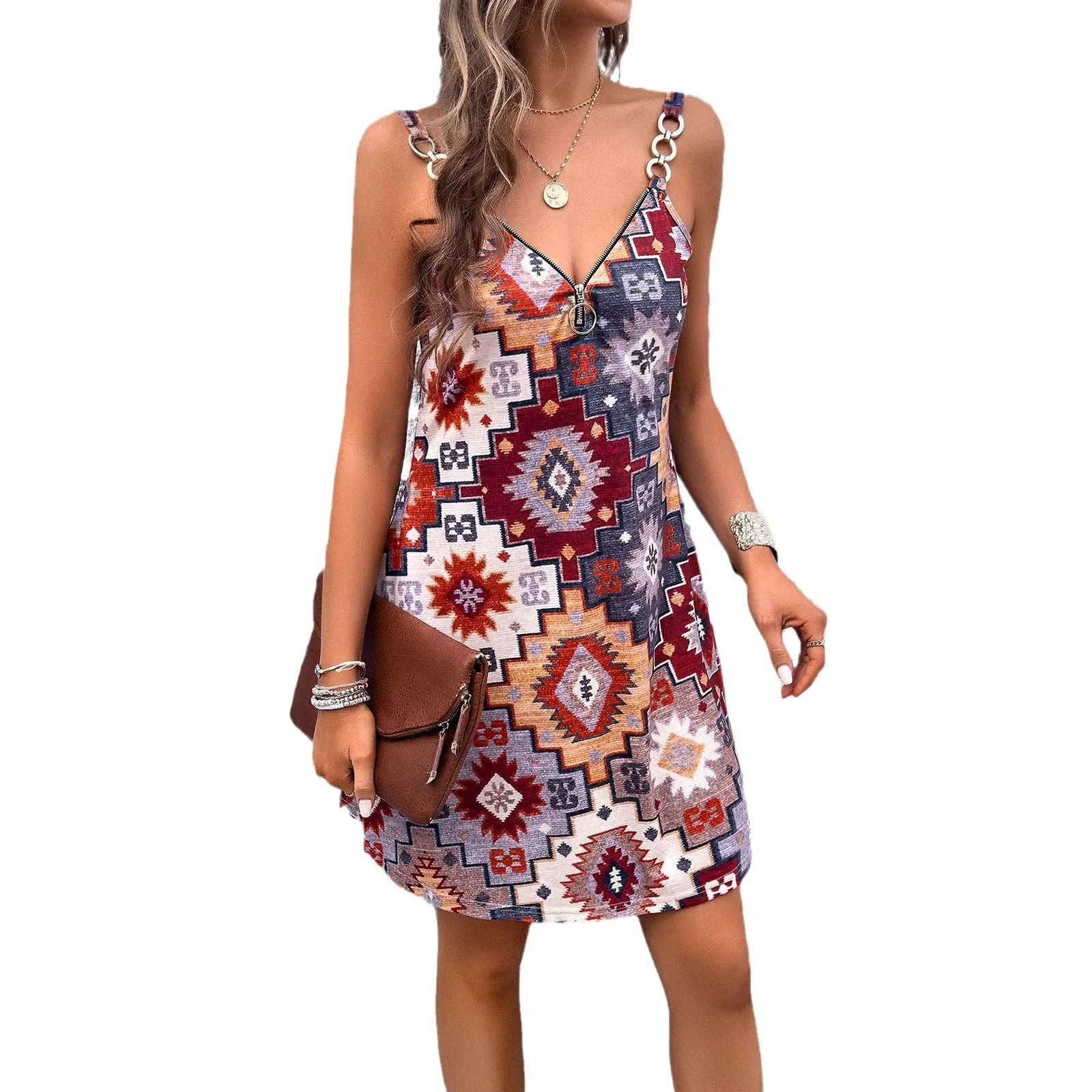 Women's Fashion Casual Printing Sling Dress