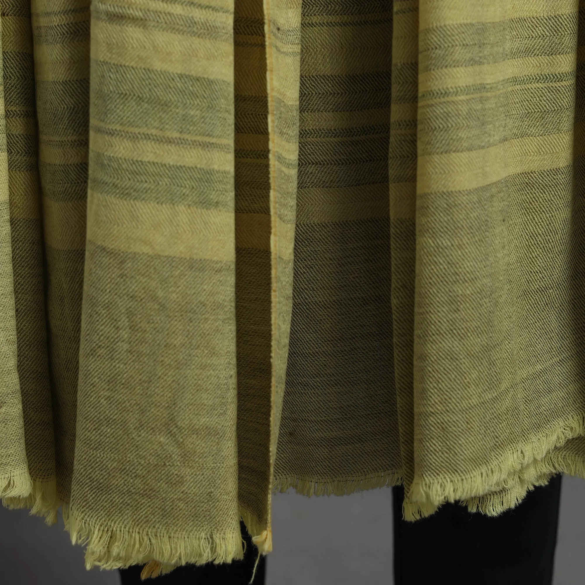 Yellow - Kumaun Handwoven Pure Merino Wool Shawl for Men 95