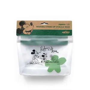 Zippies Lab Mickey Hello Green World Reusable Standup Bag 3's