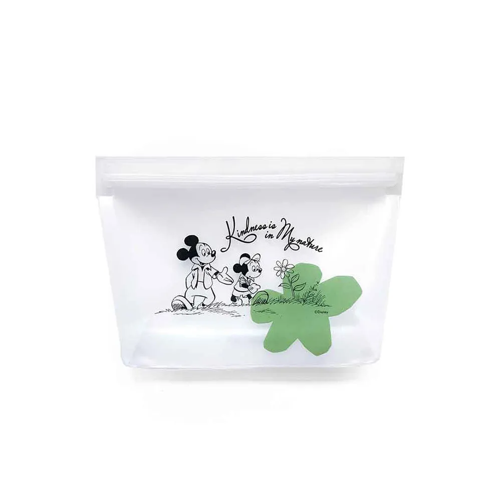 Zippies Lab Mickey Hello Green World Reusable Standup Bag 3's